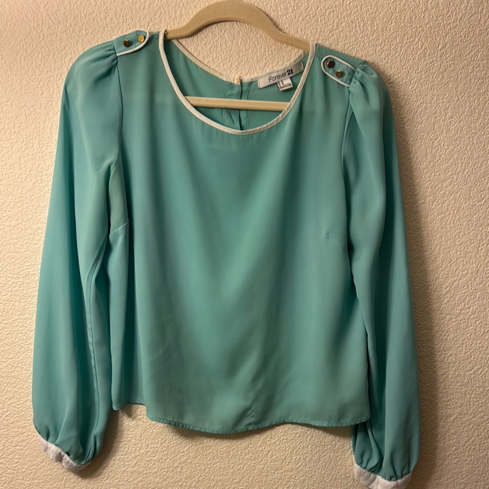 Forever 21 Women's Aqua Blouse